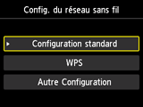 Ecran Config. réseau sans fil